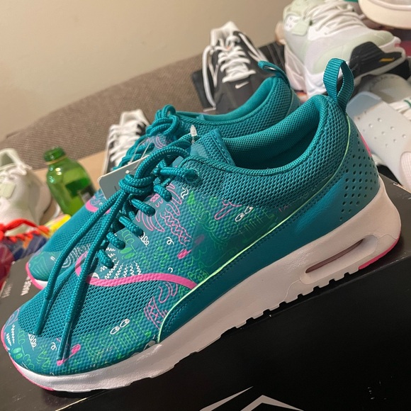 Nike Air Max Thea Print /Rio Teal-Pink Blast Women Shoe size 7 brand New No Box - Picture 1 of 8